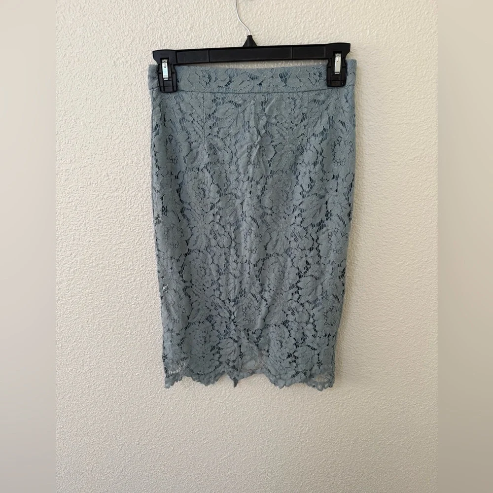Lulus Just like a Dream Mint Blue Lace Pencil Skirt XS
